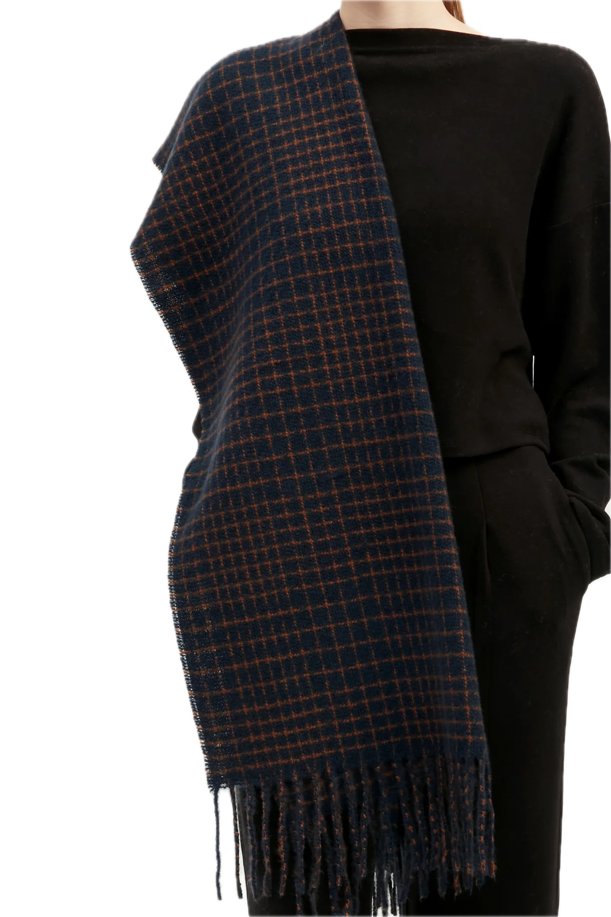 Textured Tweed Check Scarf