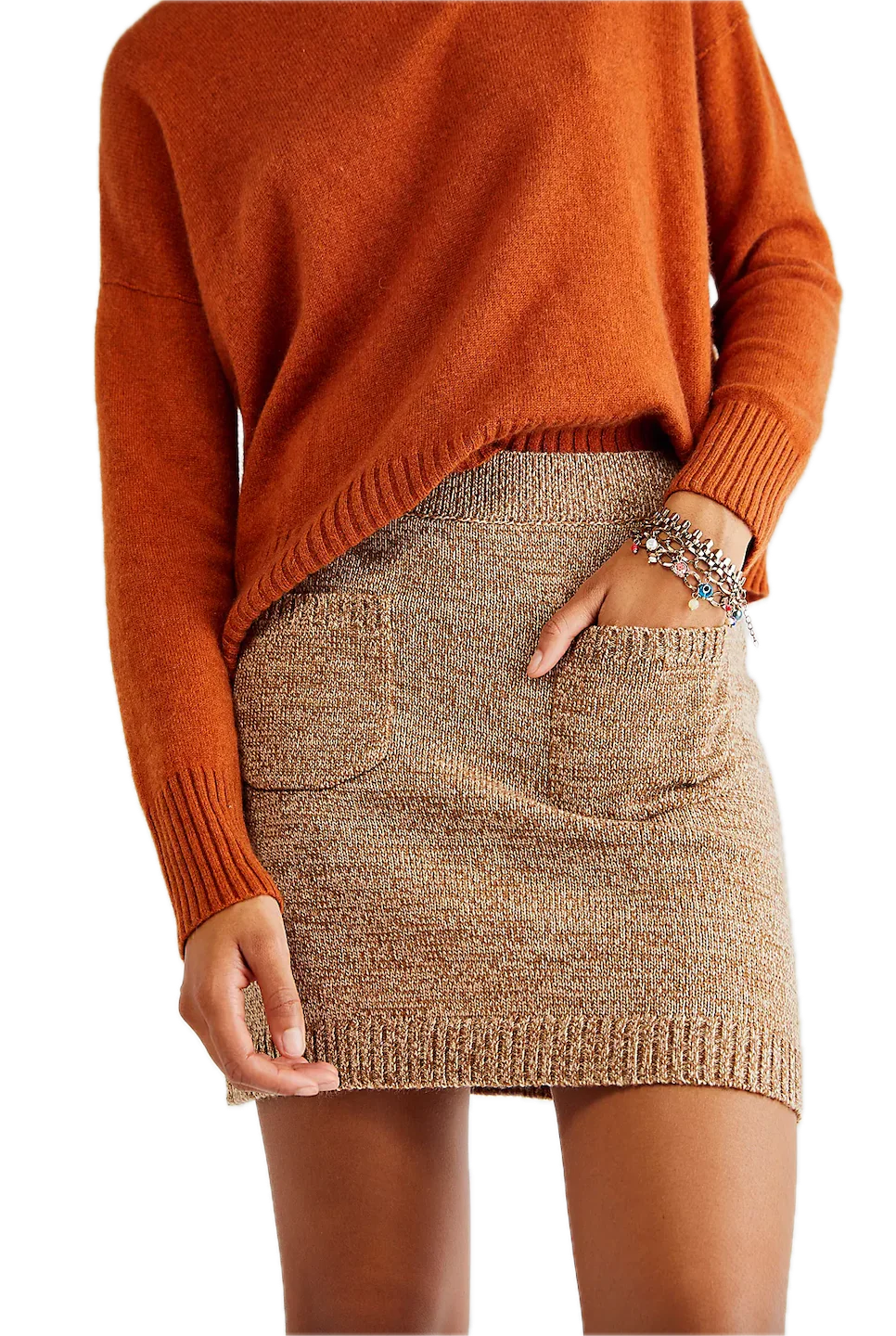 Solid Viola Sweater Mini Skirt