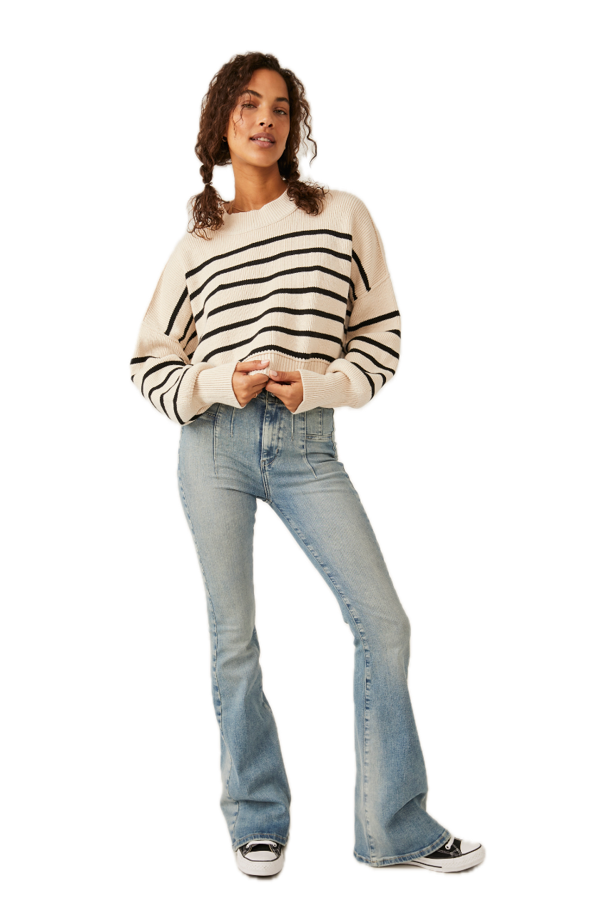 Stripe Easy Street Crop Sweater