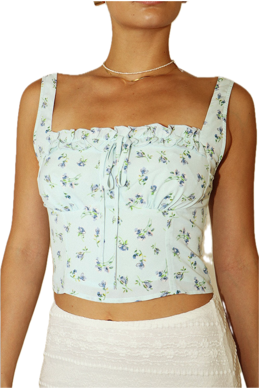 Mini Ruffle Floral Detail Top