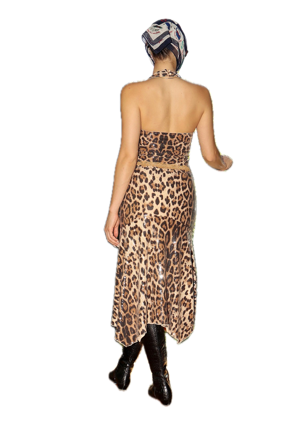 Leopard Sequin Halter Top