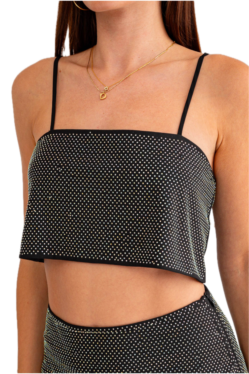 Rhinestone Crop Top Tank