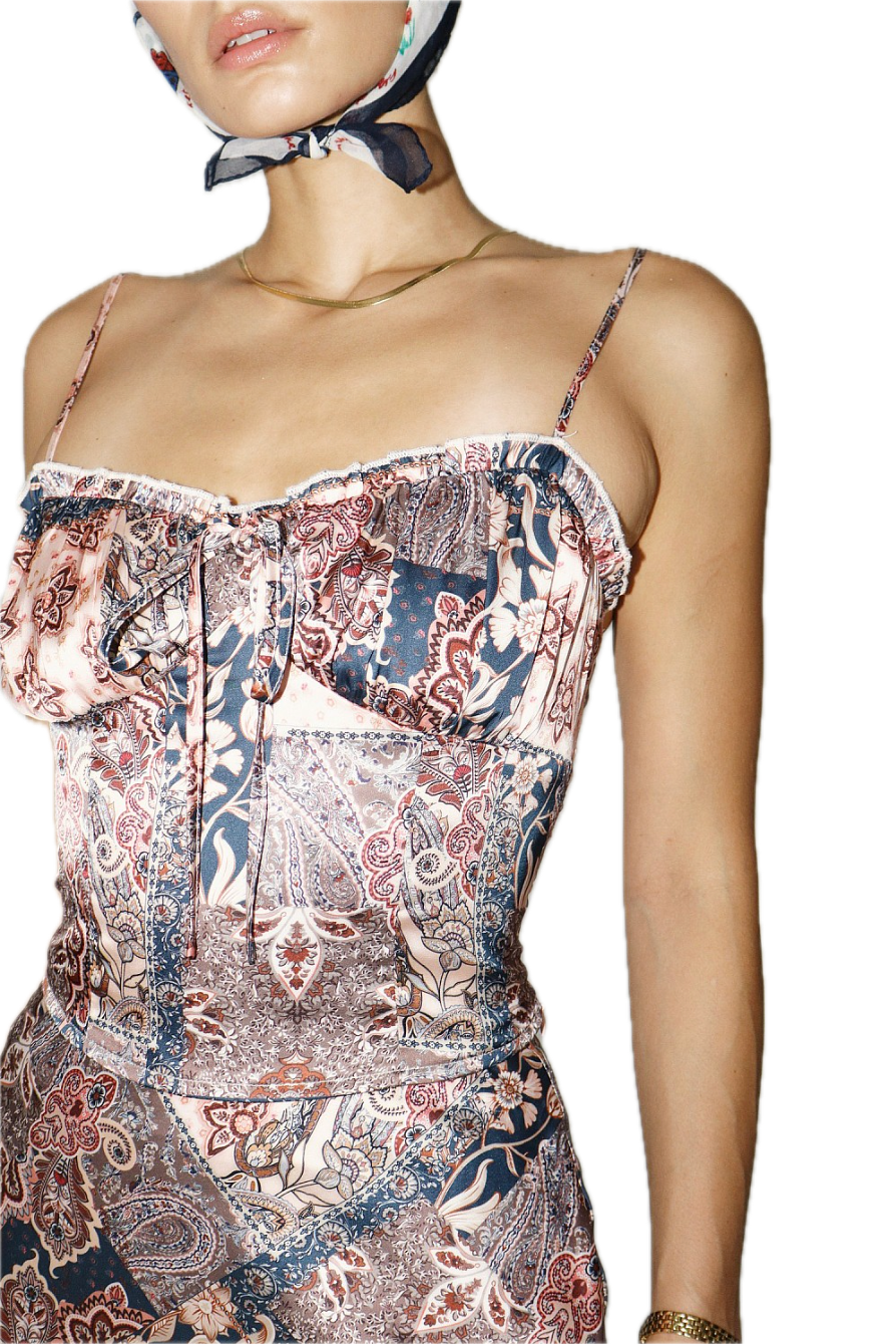 Paisley Printed Spaghetti Strap Top