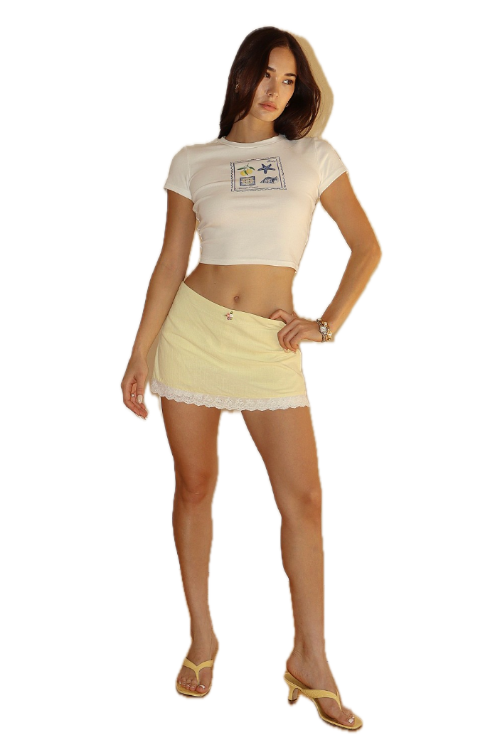 Almalfi Coast Postcard Crop Tee