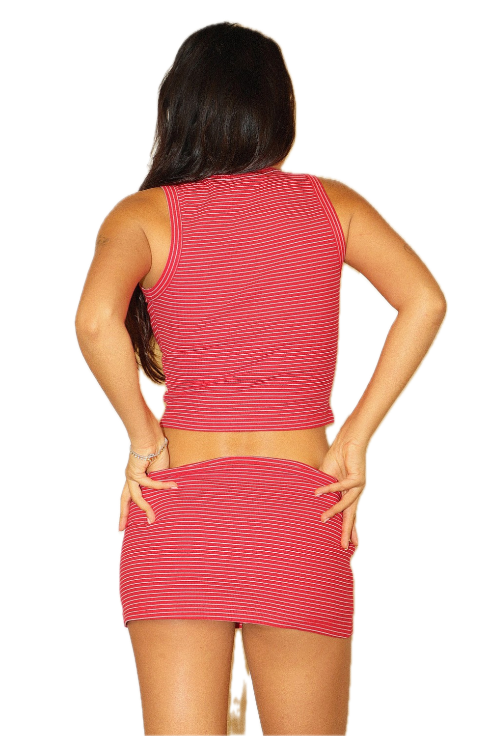 Stripe Ribbon Embroidered Tank