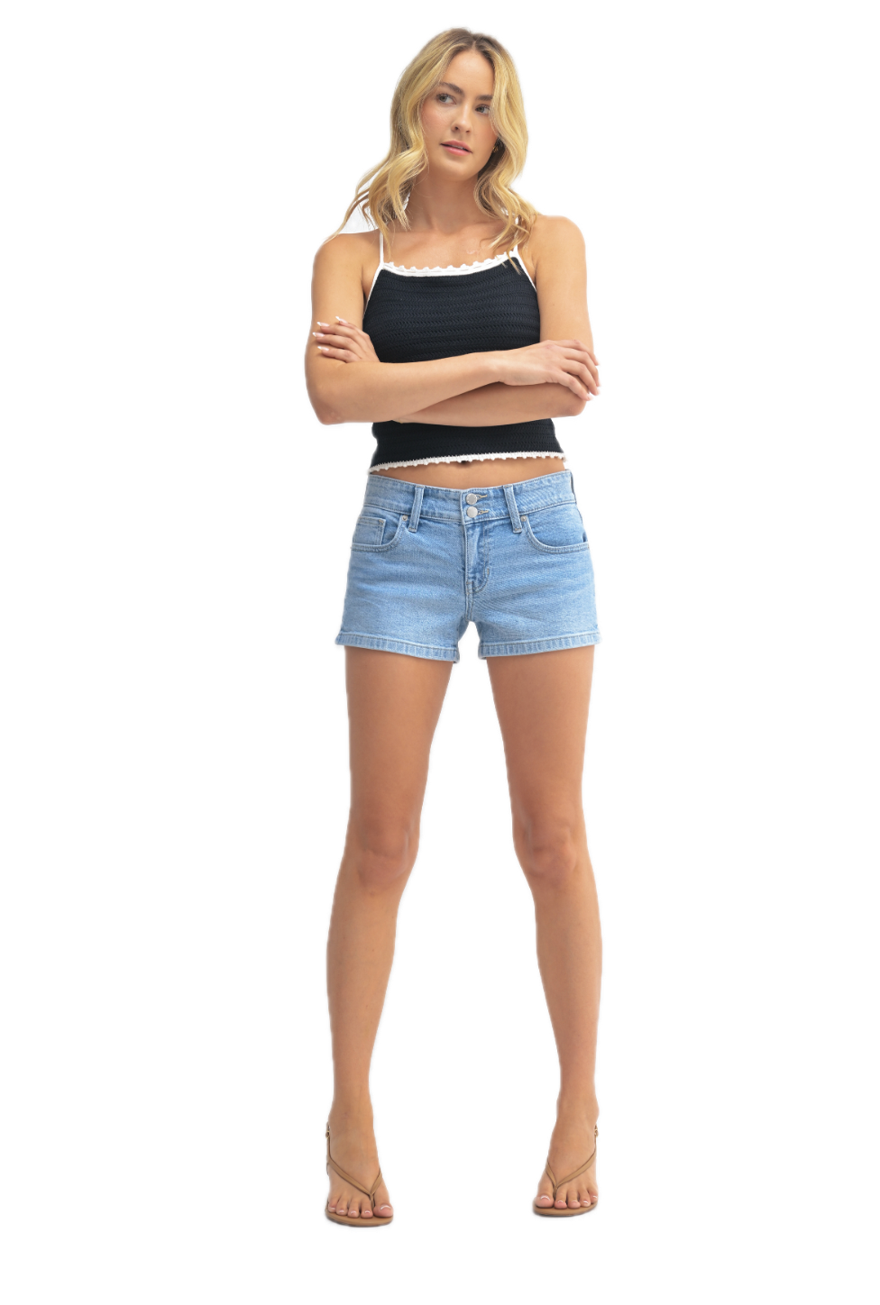 Low Rise Double Button Short