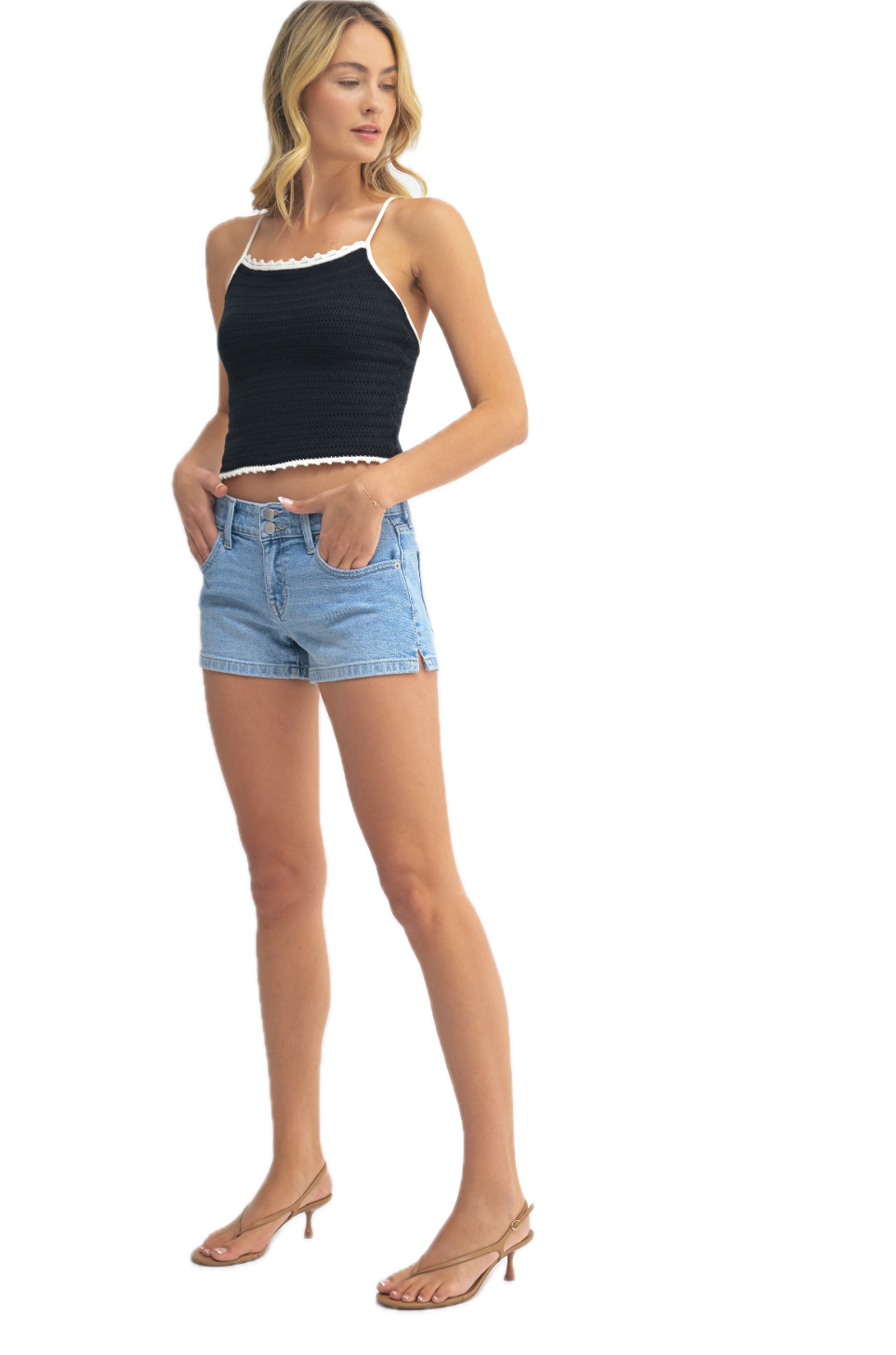 Low Rise Double Button Short