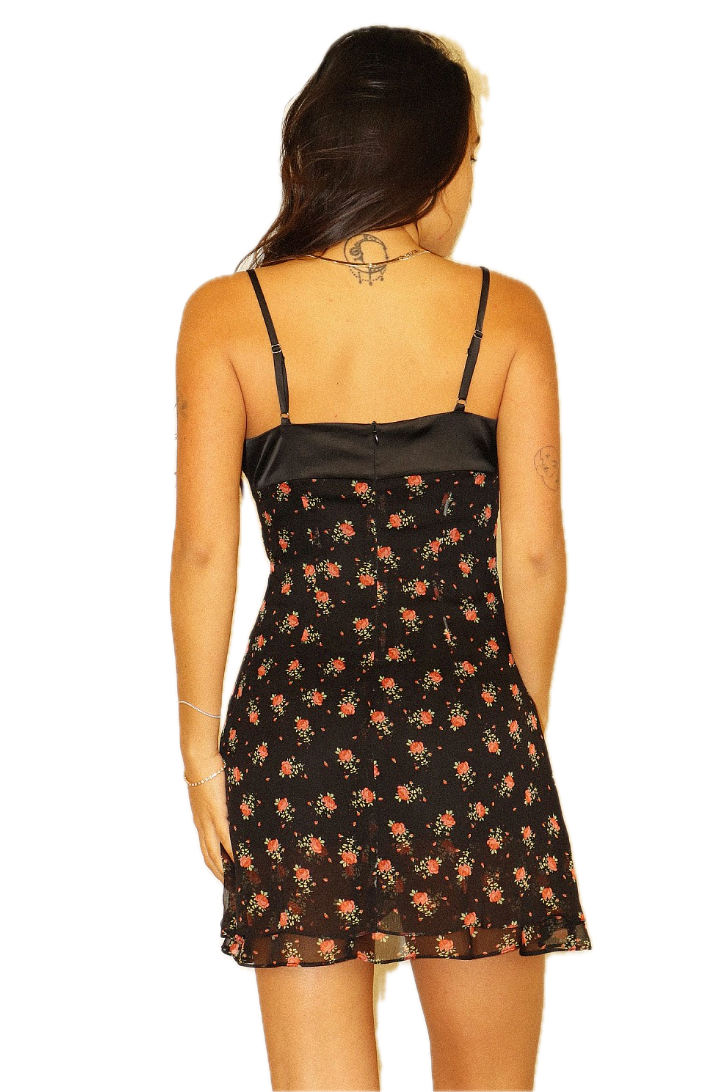 Floral Wrap Sheer Mini Dress