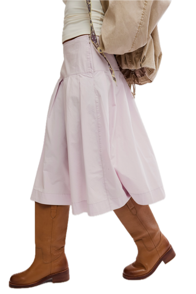 Skipper Pleated Chino Midi Skirt