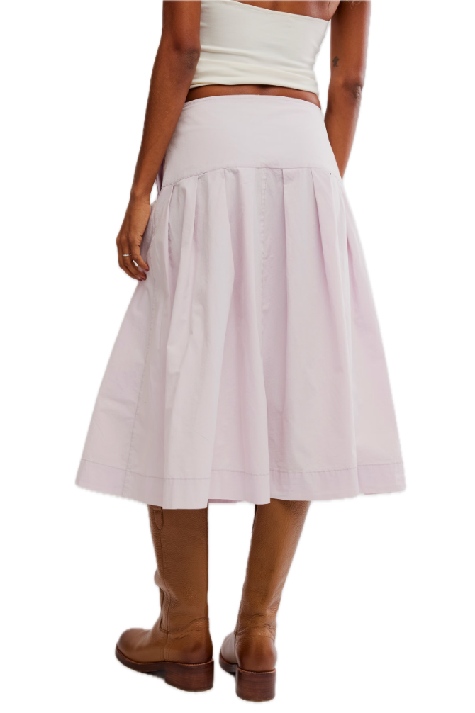 Skipper Pleated Chino Midi Skirt