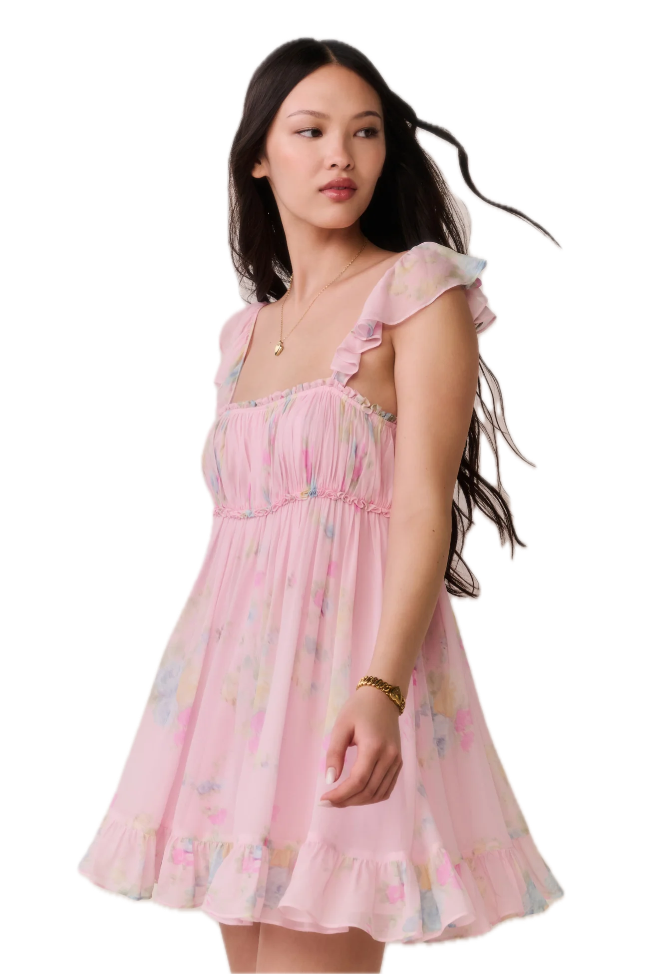 Zanira Floral Chiffon Mini Dress