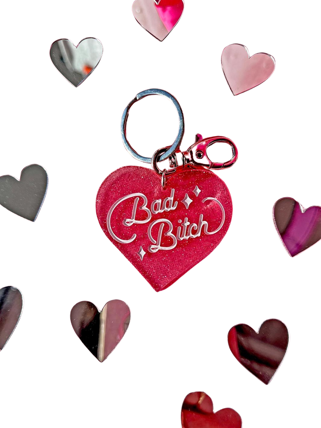 Bad B*tch Heart Keychain