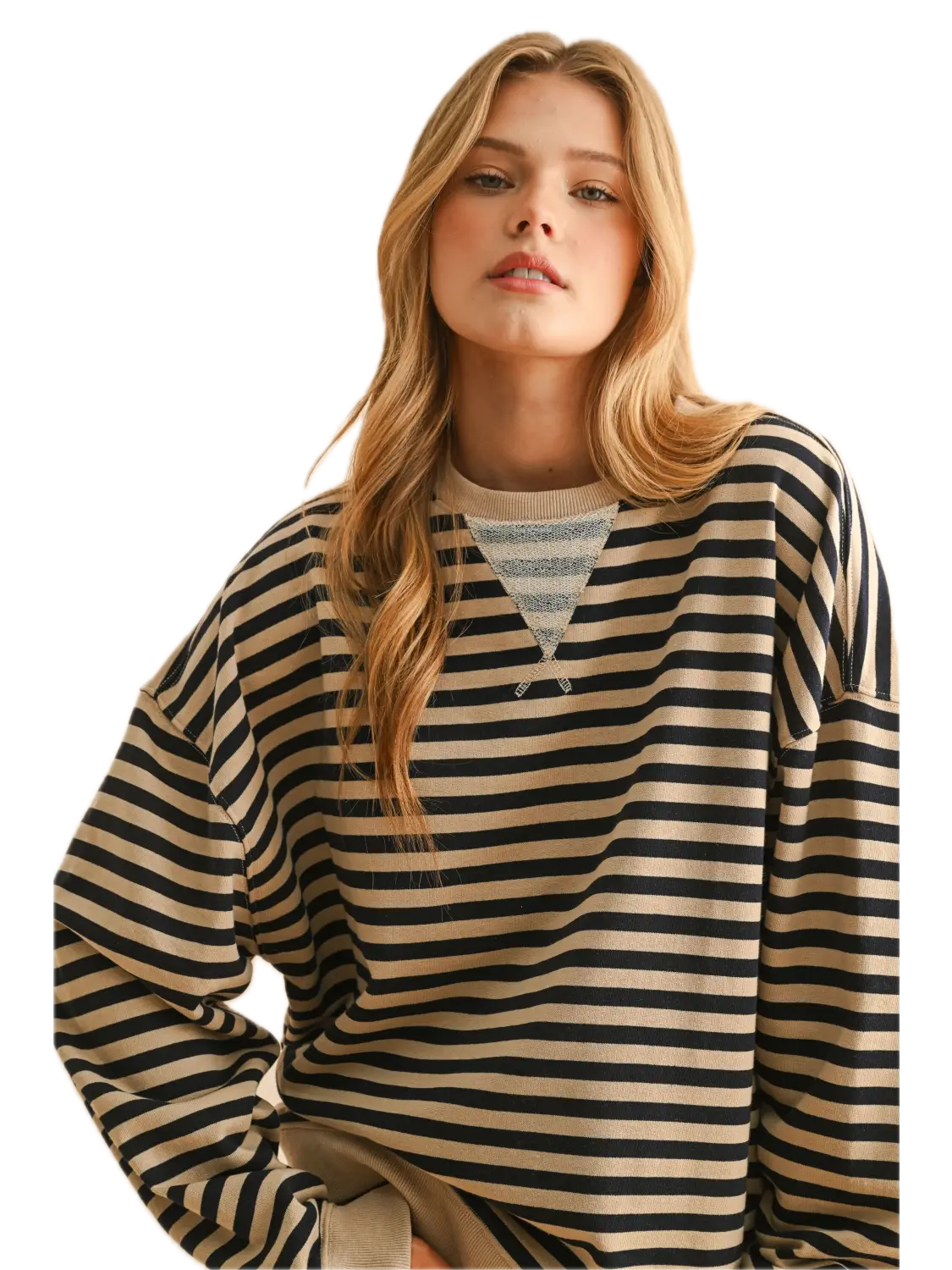Striped Knitted Long Sleeve Pullover