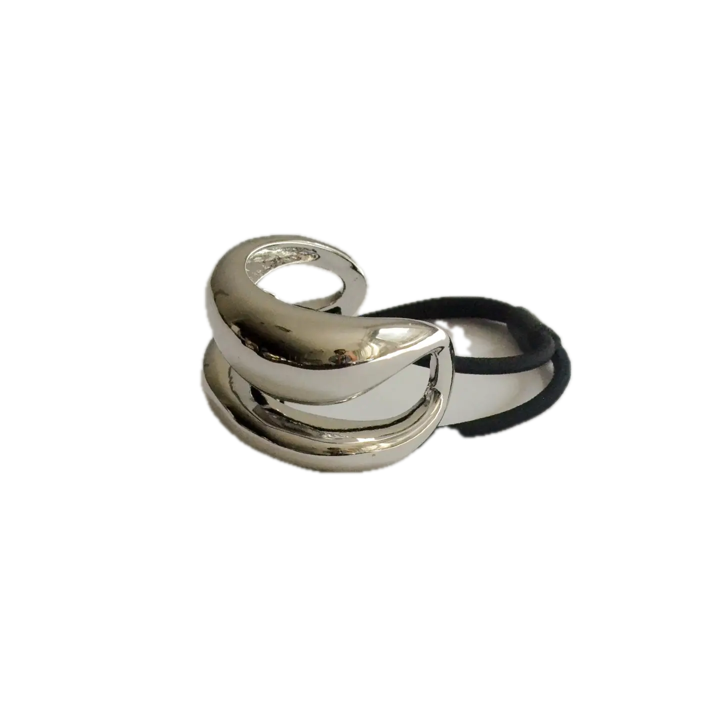 Wide Sculptured Metal Ponytail Hair Tie