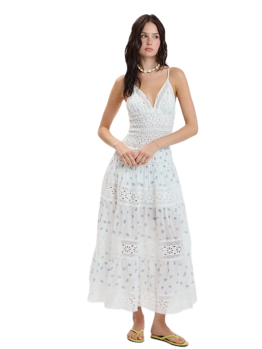 Floral Lace Ditsy Midi Dress