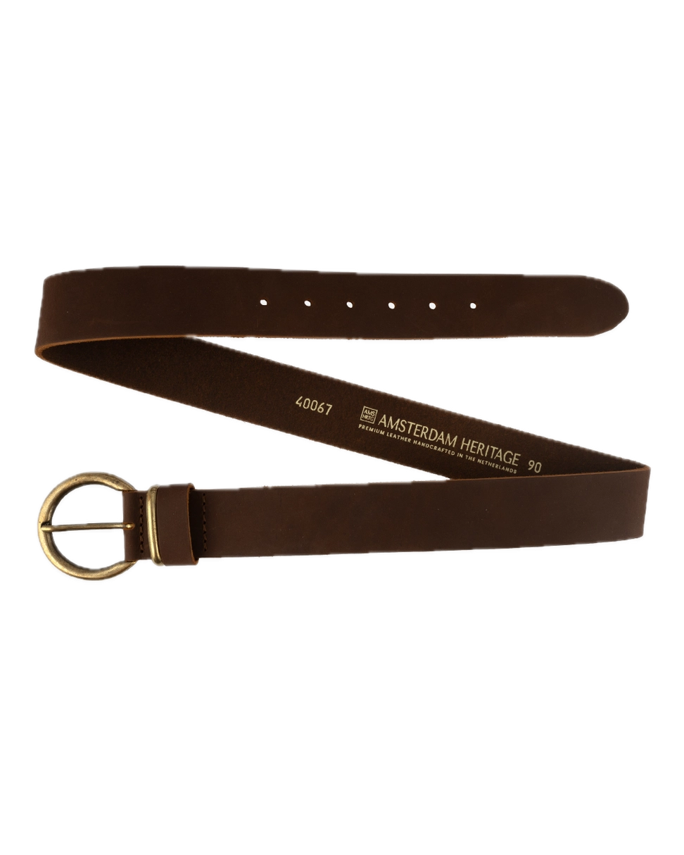 Leah Classic Round Buckle Leather Belt