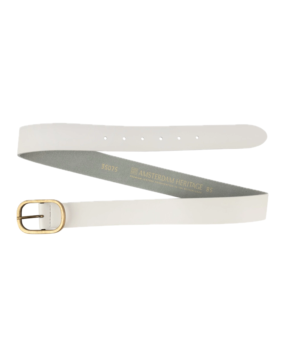 Marin Gold Oval Buckle Leather Belt Women