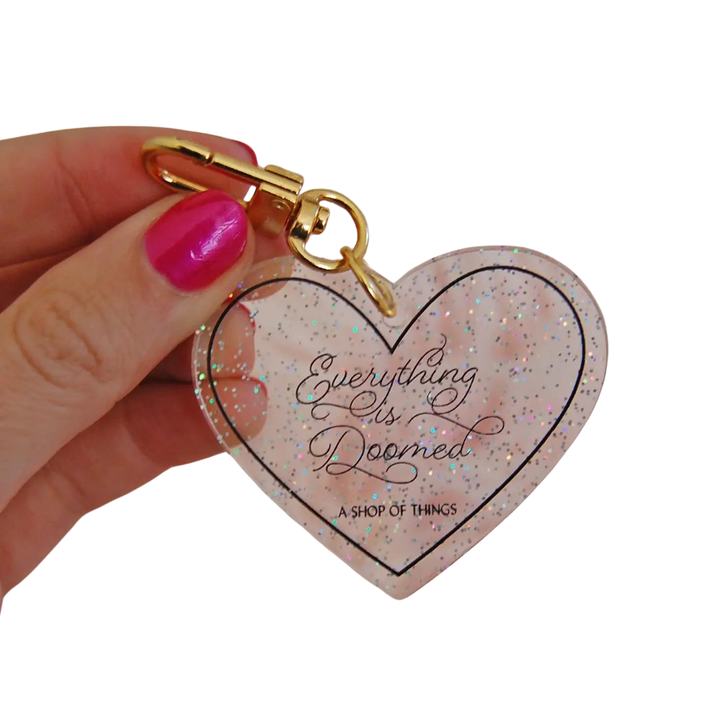 Everything Is Doomed Heart Keychain