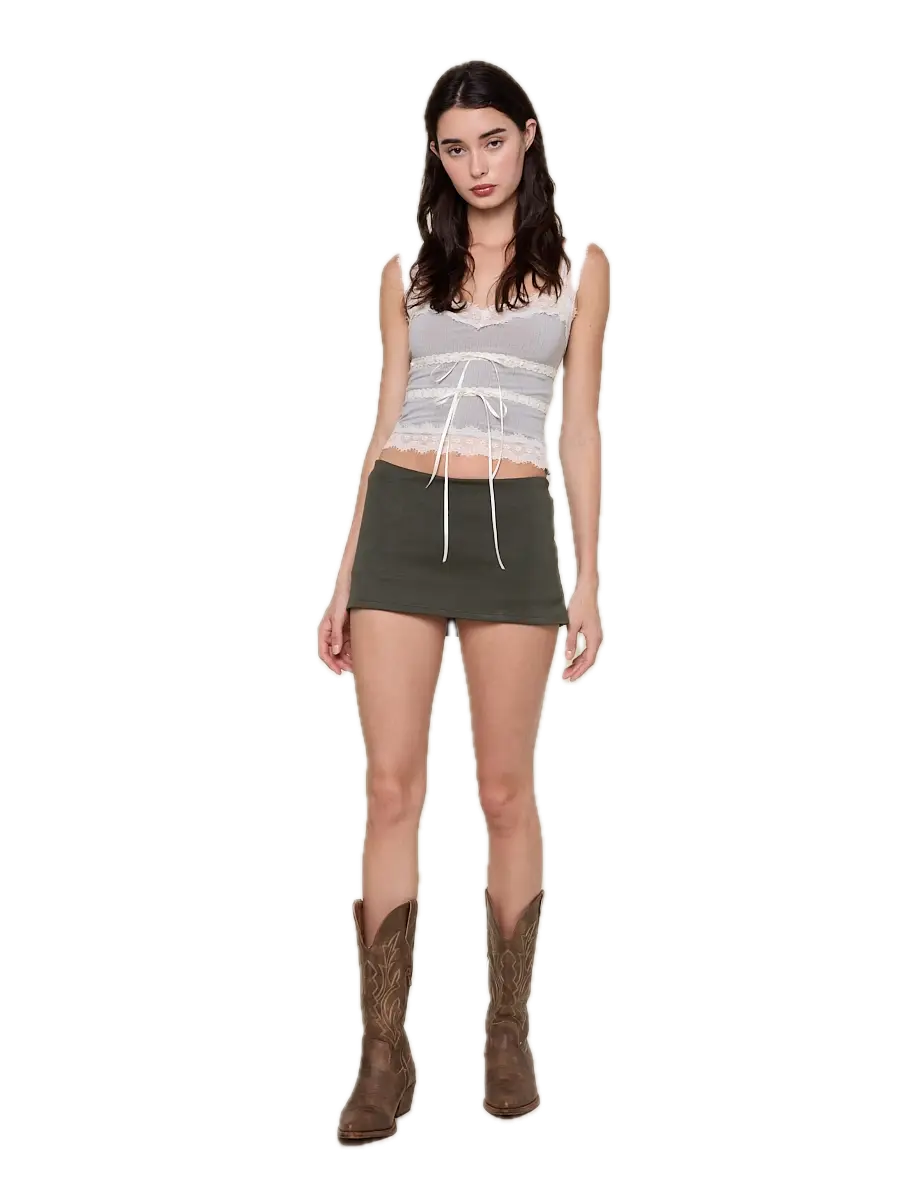 Solid Color Low Rise Stretchable Plain Mini Skort