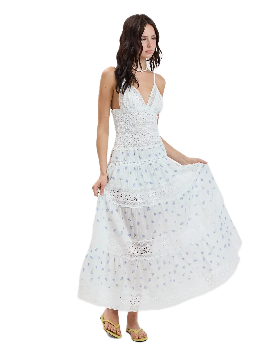 Floral Lace Ditsy Midi Dress