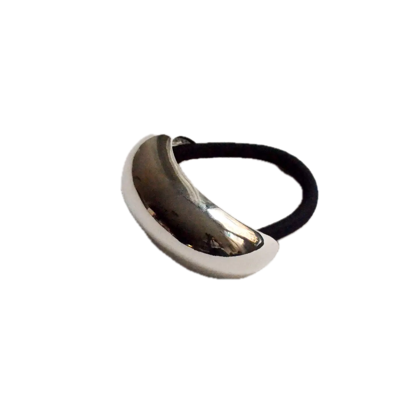 Wide Crescent Metal Ponytail Hair Tie