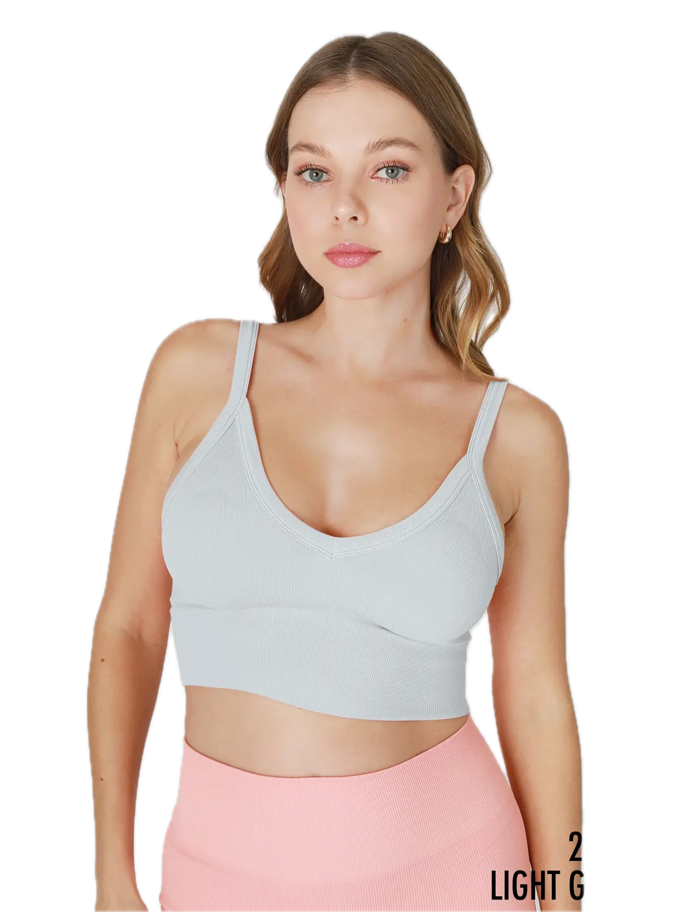 Ribbed V-Neck Bra Top