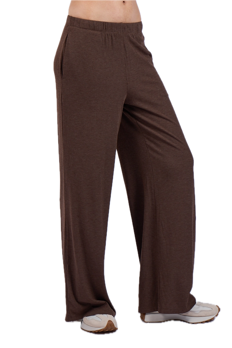 Casual Elastic Waist Band Straight Fit Pants