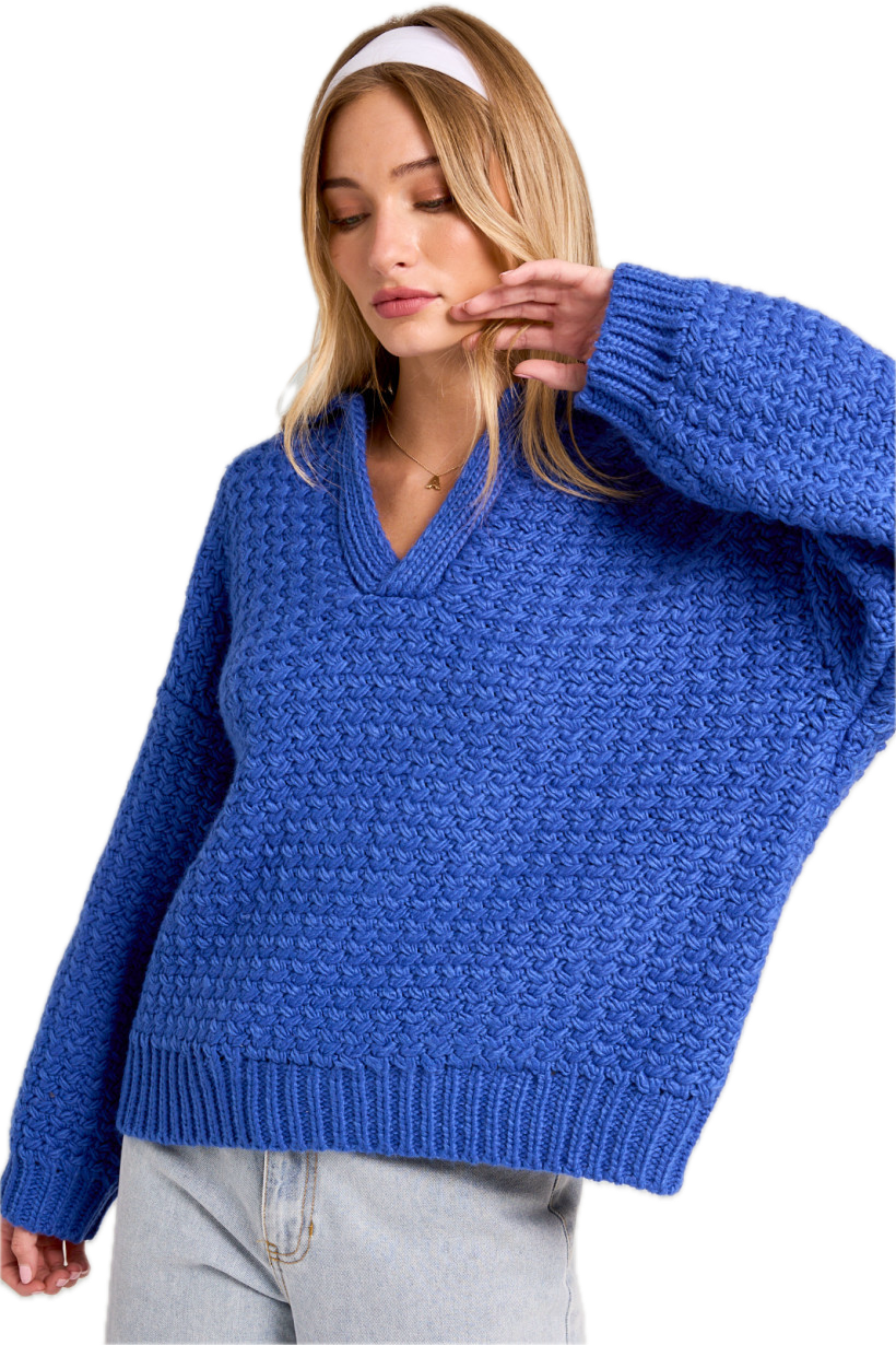 See Blue Chunky Sweater