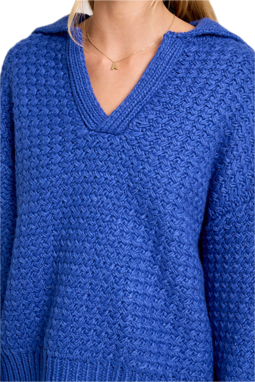 See Blue Chunky Sweater