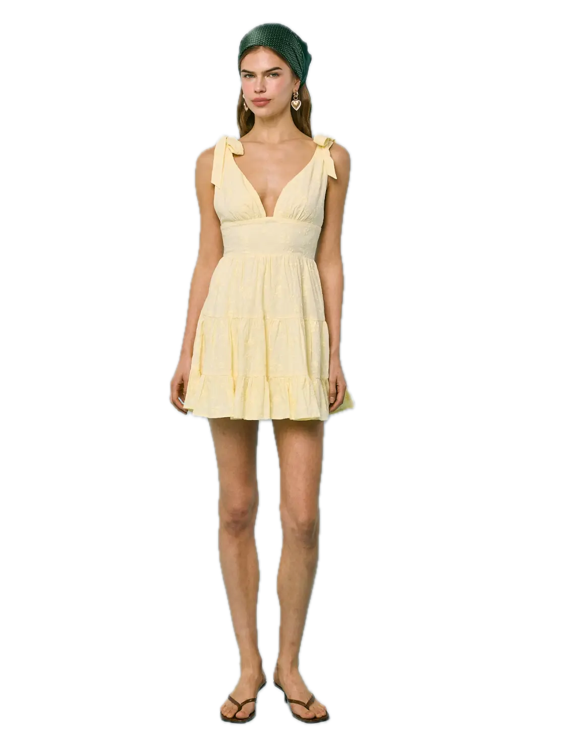Floral Embroidered Wide Tie Strap Mini Dress
