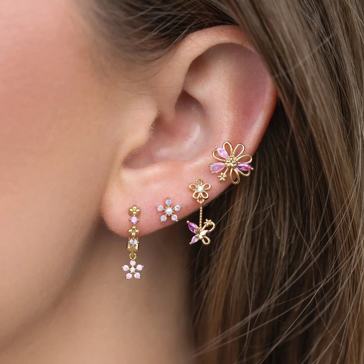 Blushing Blooms Earring Set