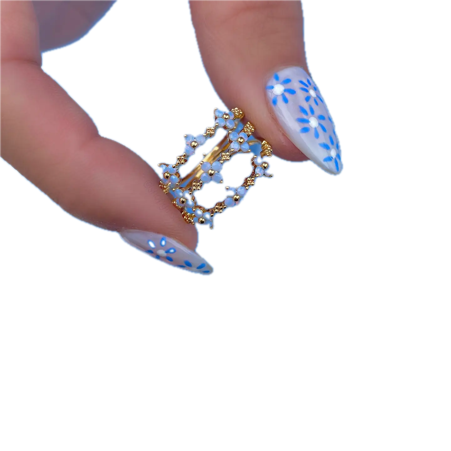 Blue Blossom Love Ring