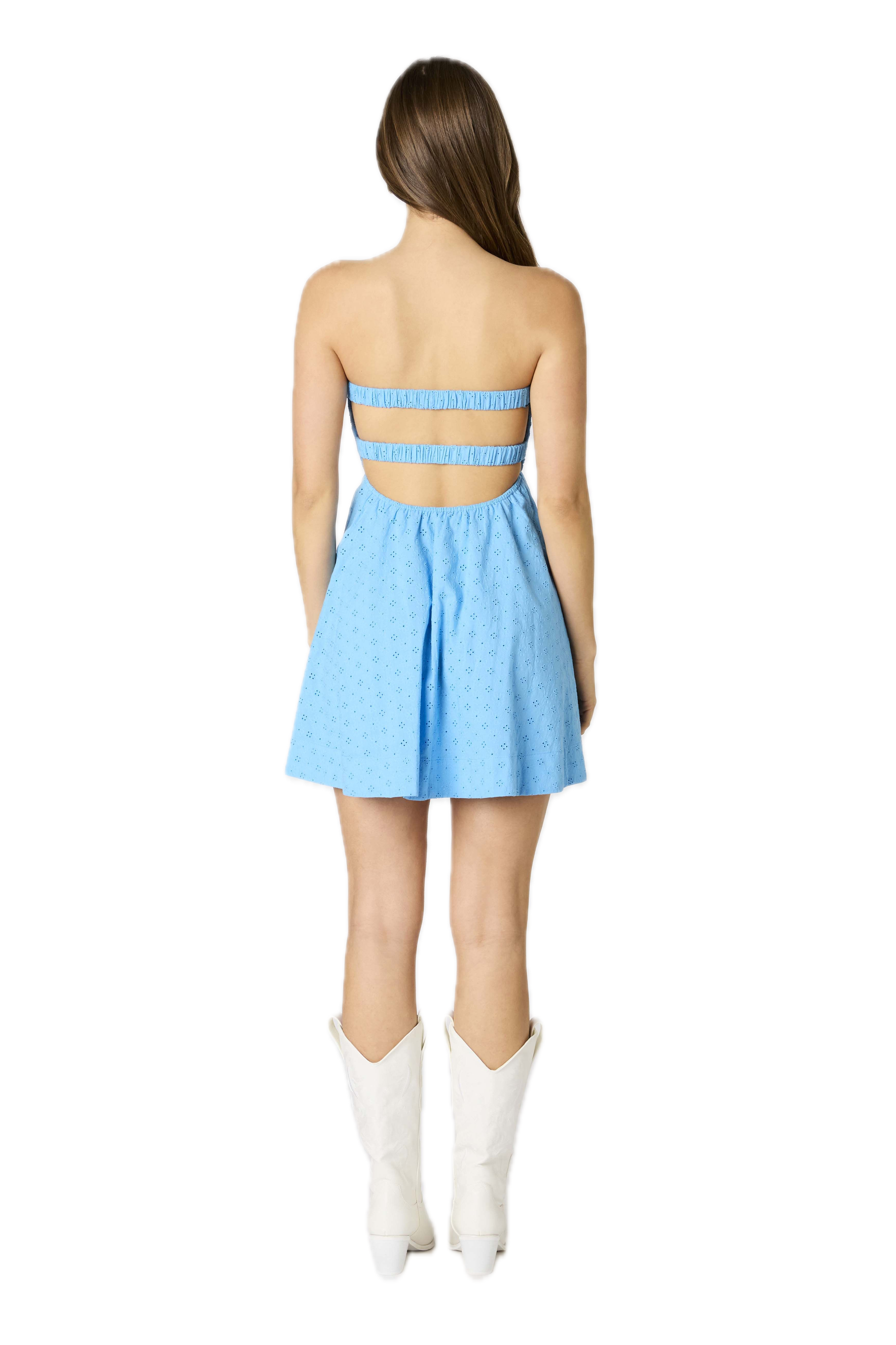 Eyelet Pocket Mini Dress