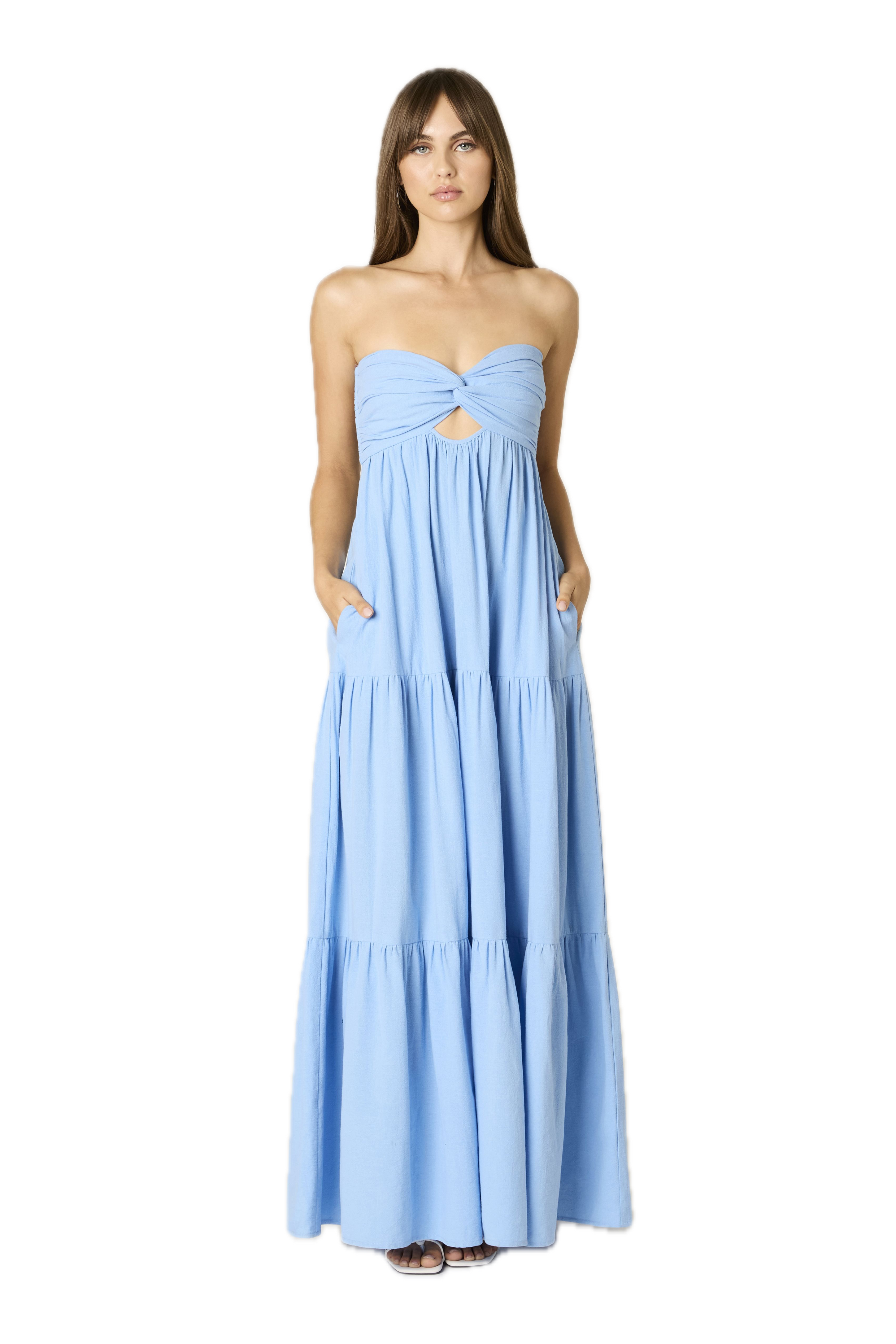 Summer Strapless Maxi Blue / L Summer Strapless Maxi Blue / L