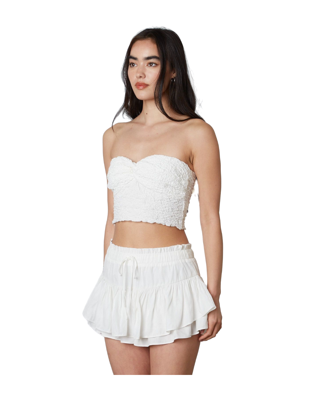 White sales frill skort