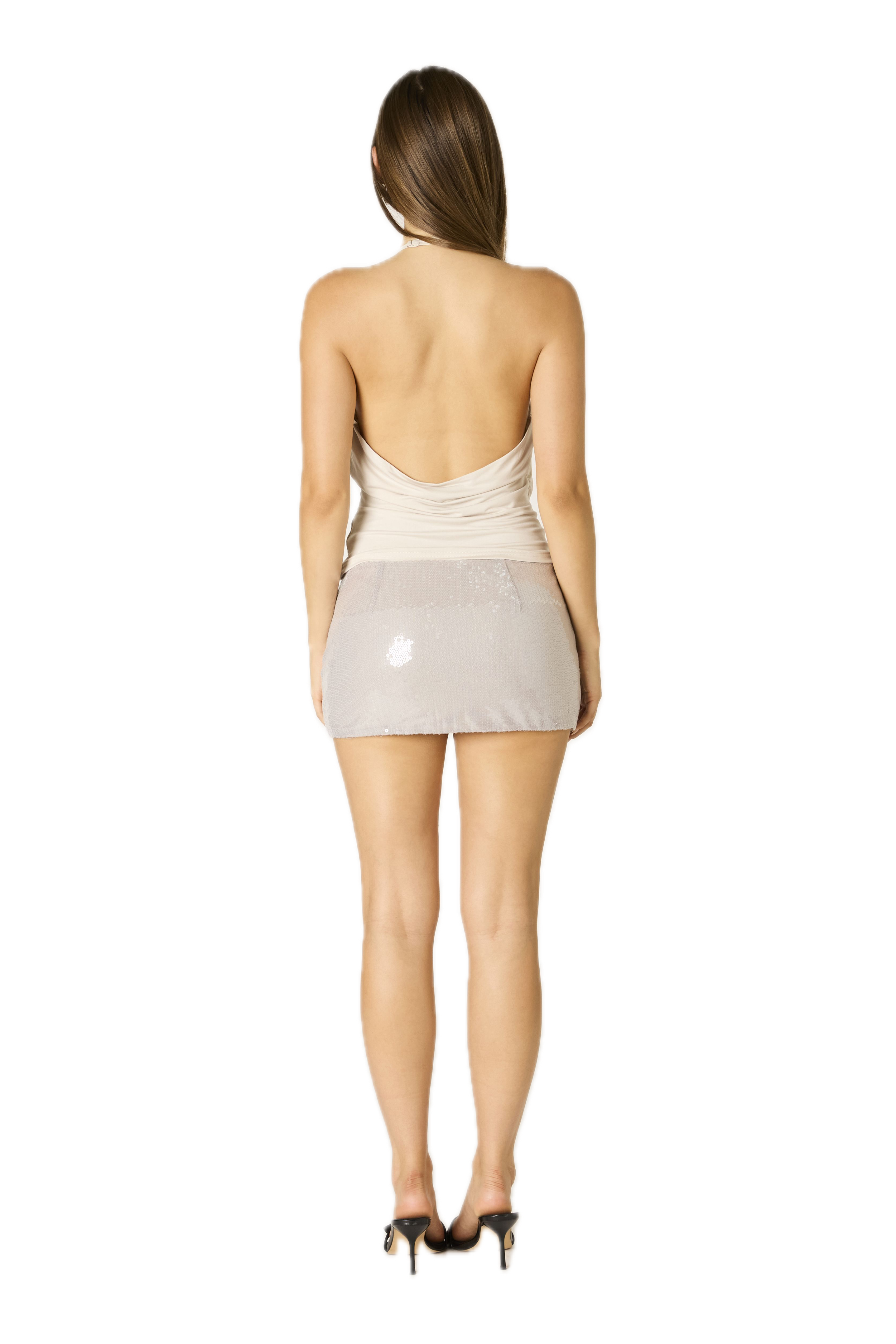 Low Rise Sequin Mini Skirt