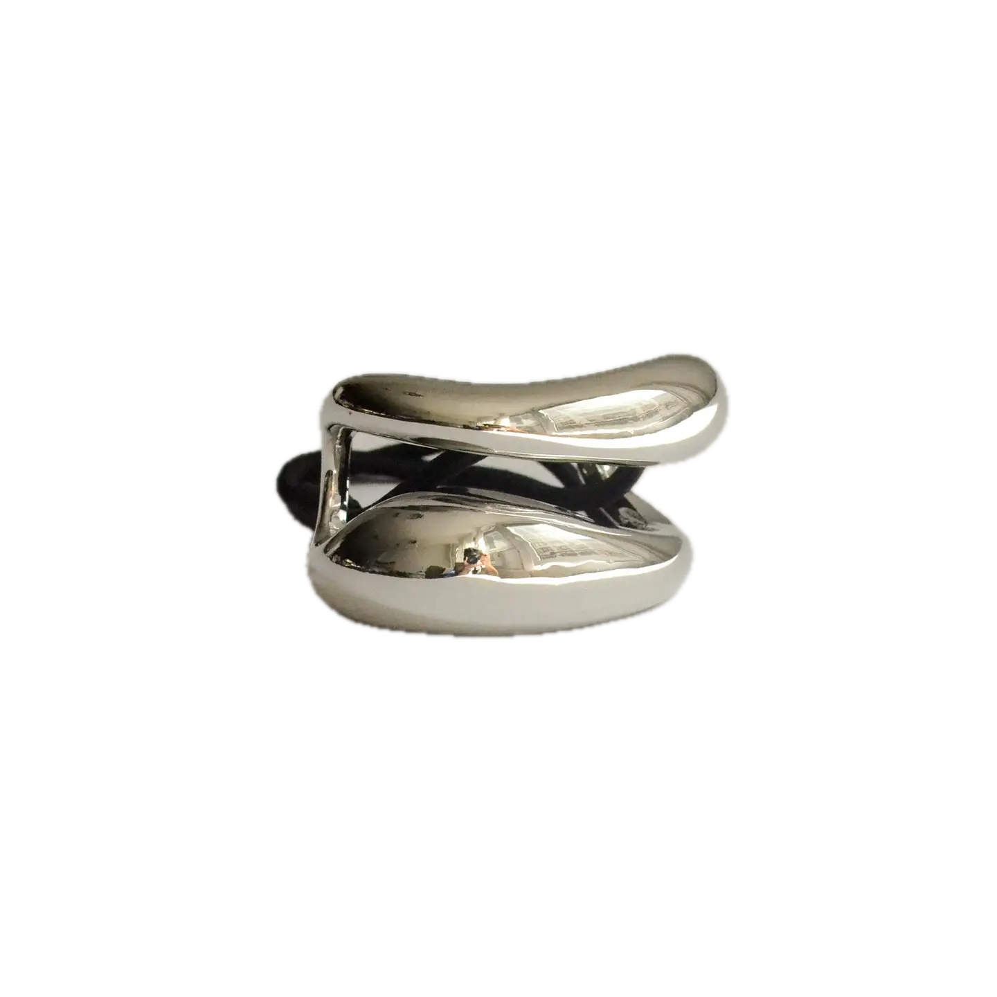 Wide Sculptured Metal Ponytail Hair Tie