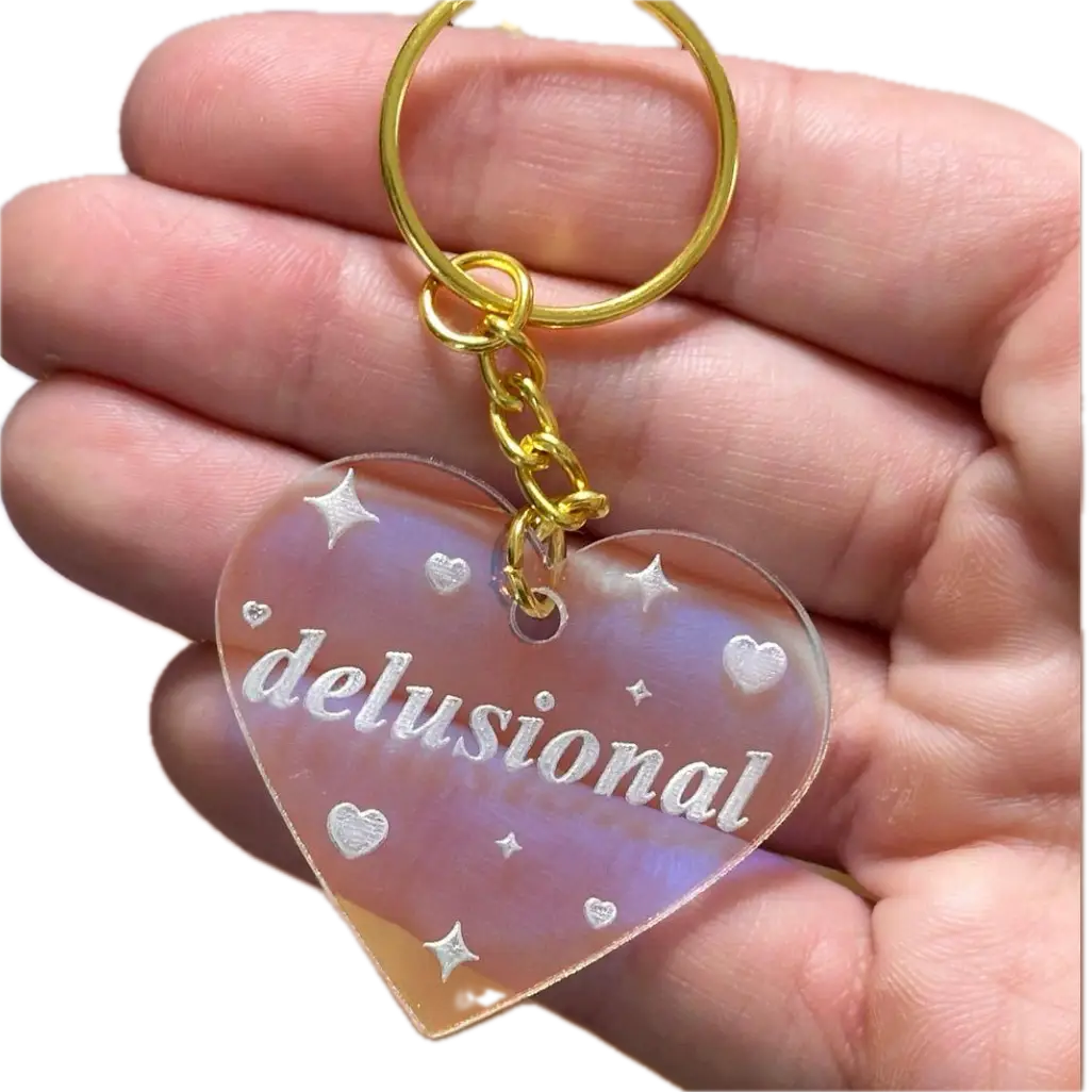 Iridescent Heart Keychain