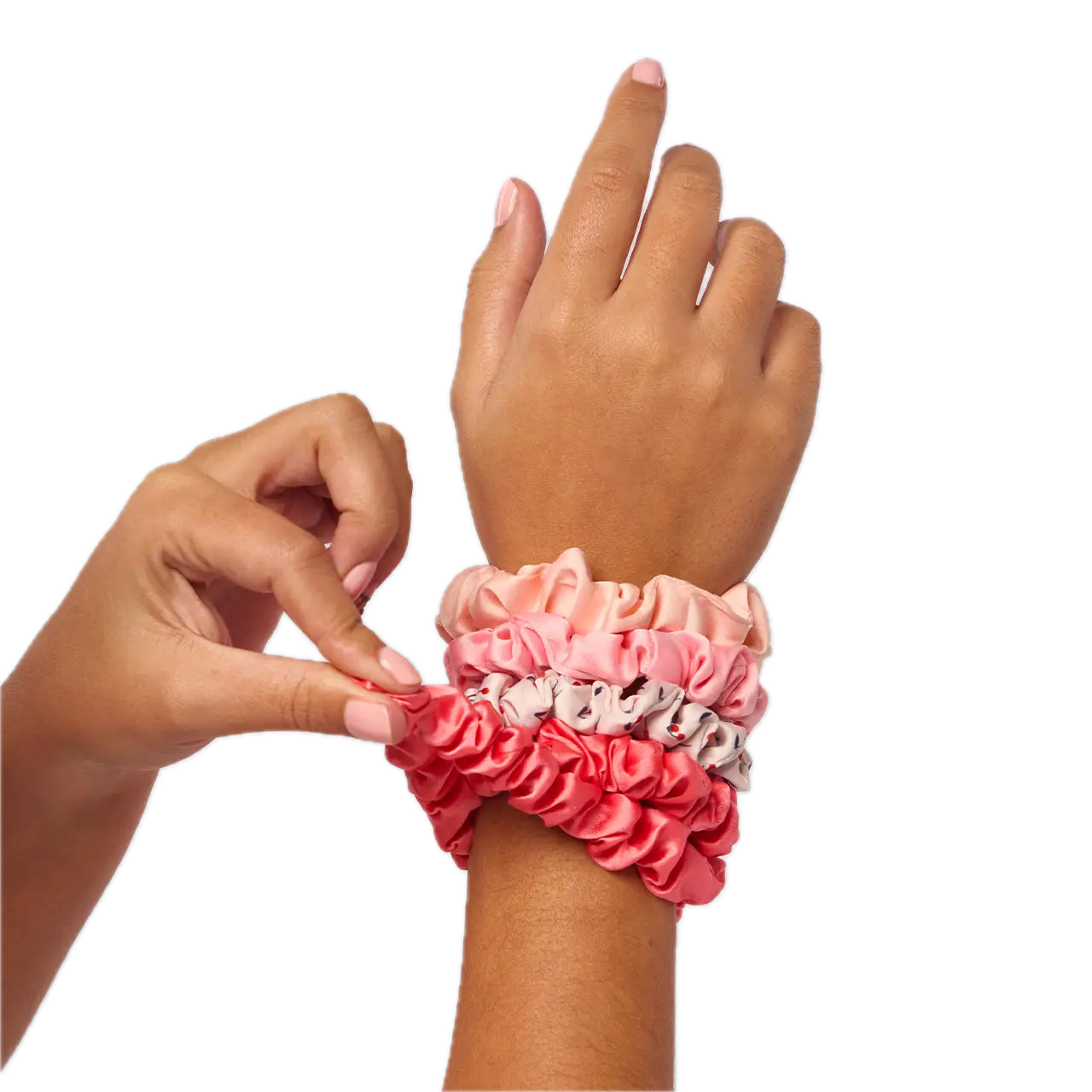 Ruched Satin Scrunchies 5pc Set