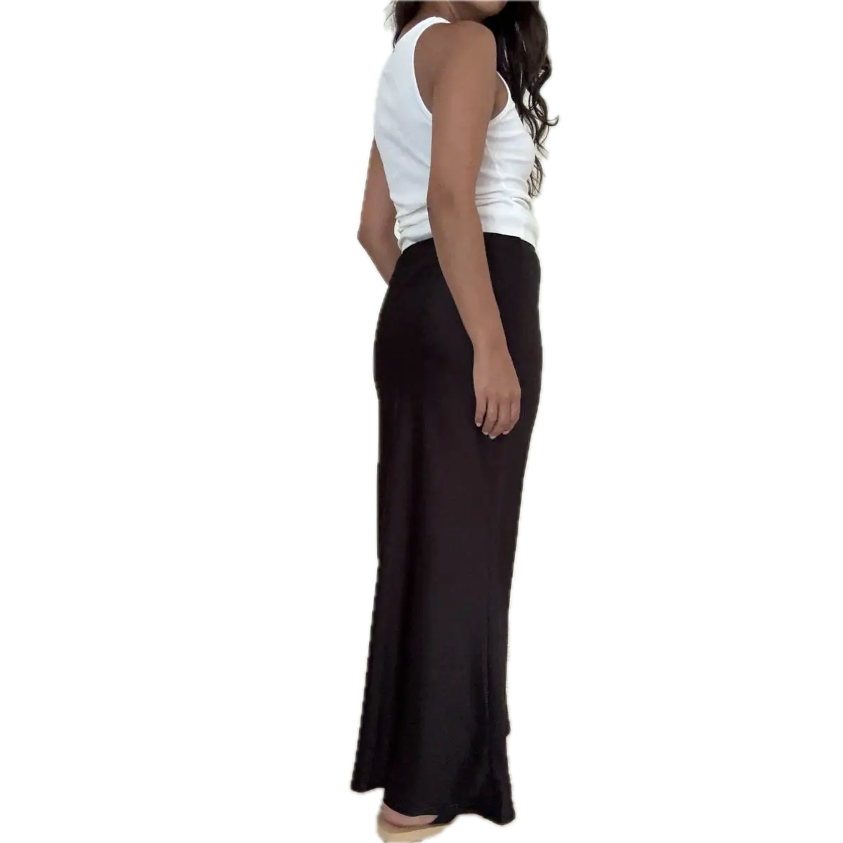 Satin Bias Cut Midi Mermaid Skirt