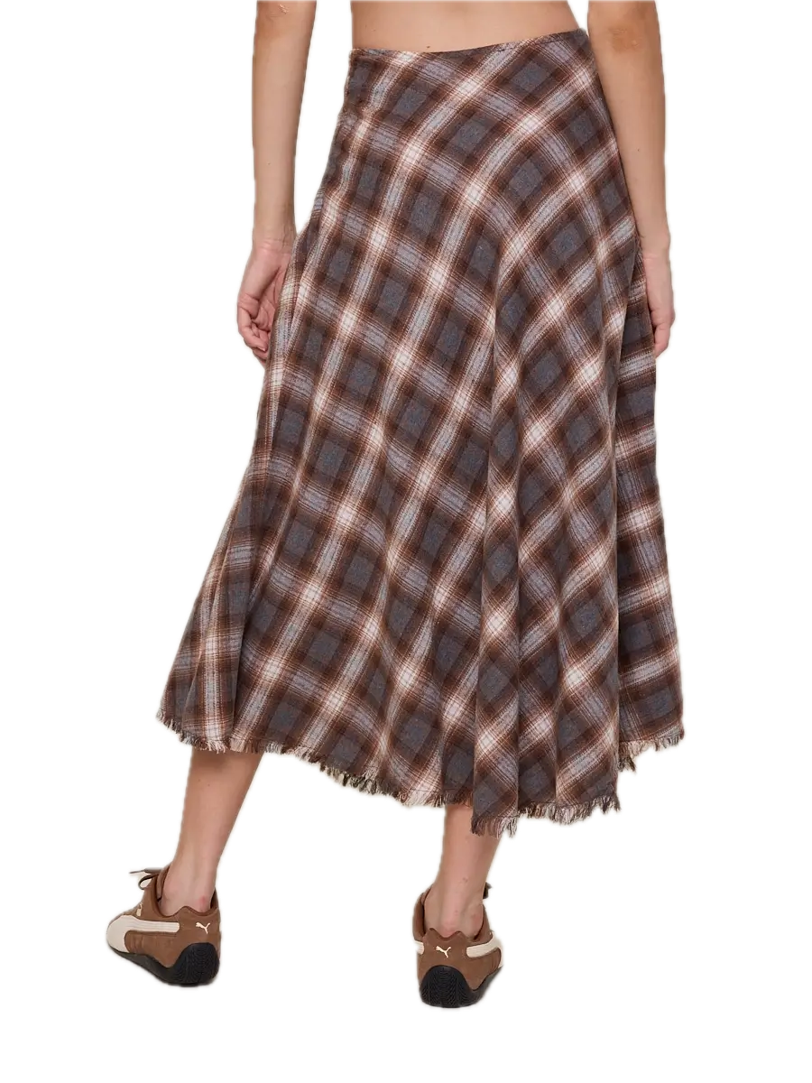 Tartan Checker Midi Skirt