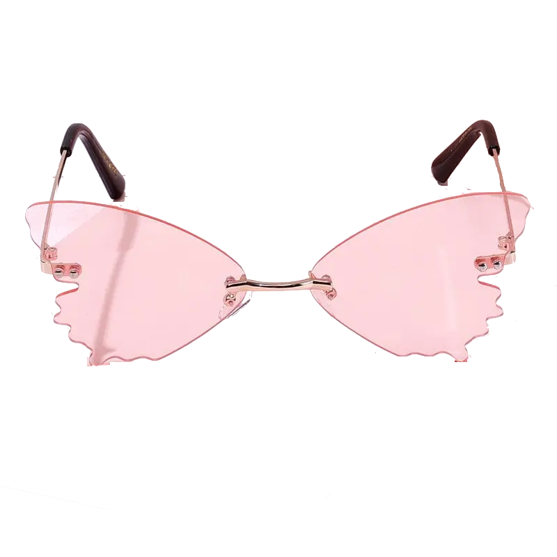 Butterfly Wing Rimless Sunglasses