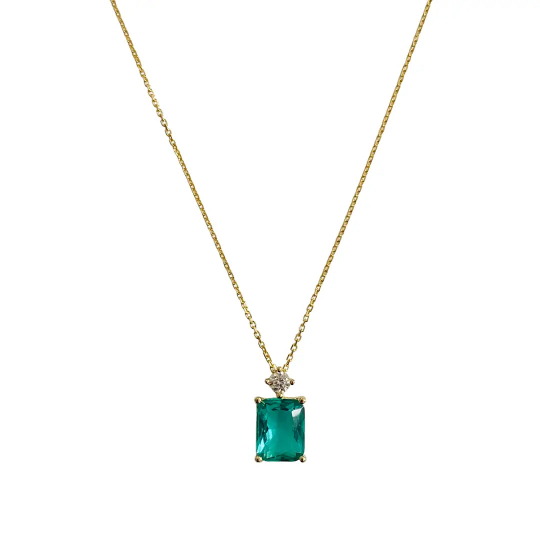 Emerald Cut Stone Necklace