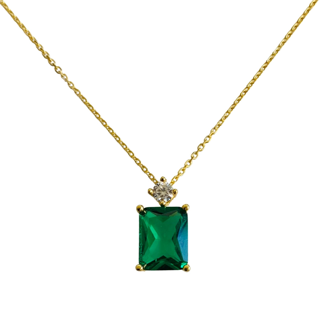 Emerald Cut Stone Necklace