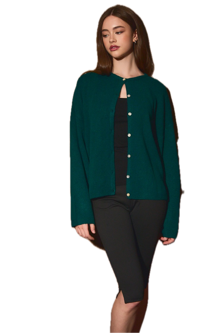 Oversized Lightweight Crew Neck Sweater Cardigan