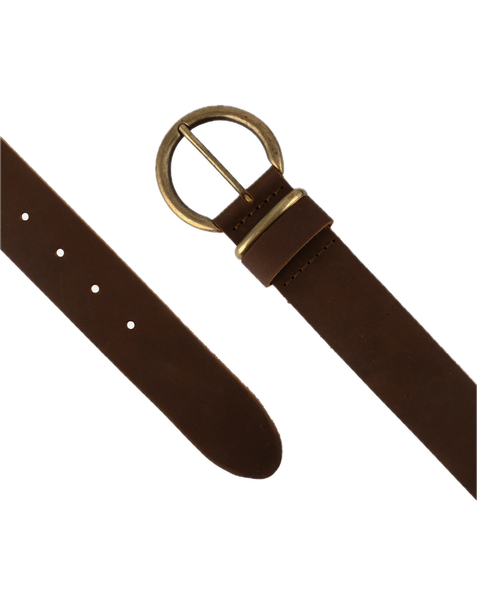Leah Classic Round Buckle Leather Belt