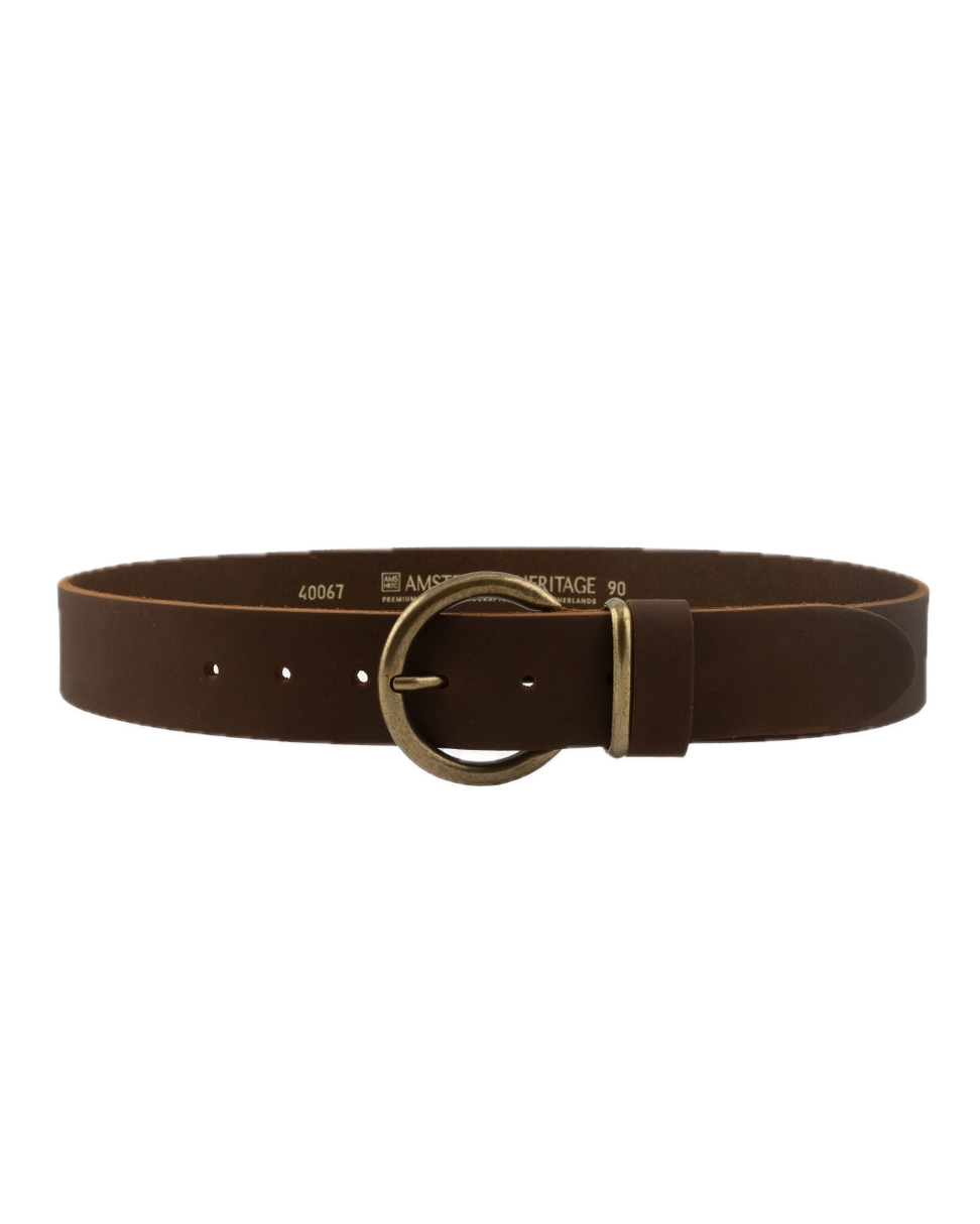 Leah Classic Round Buckle Leather Belt