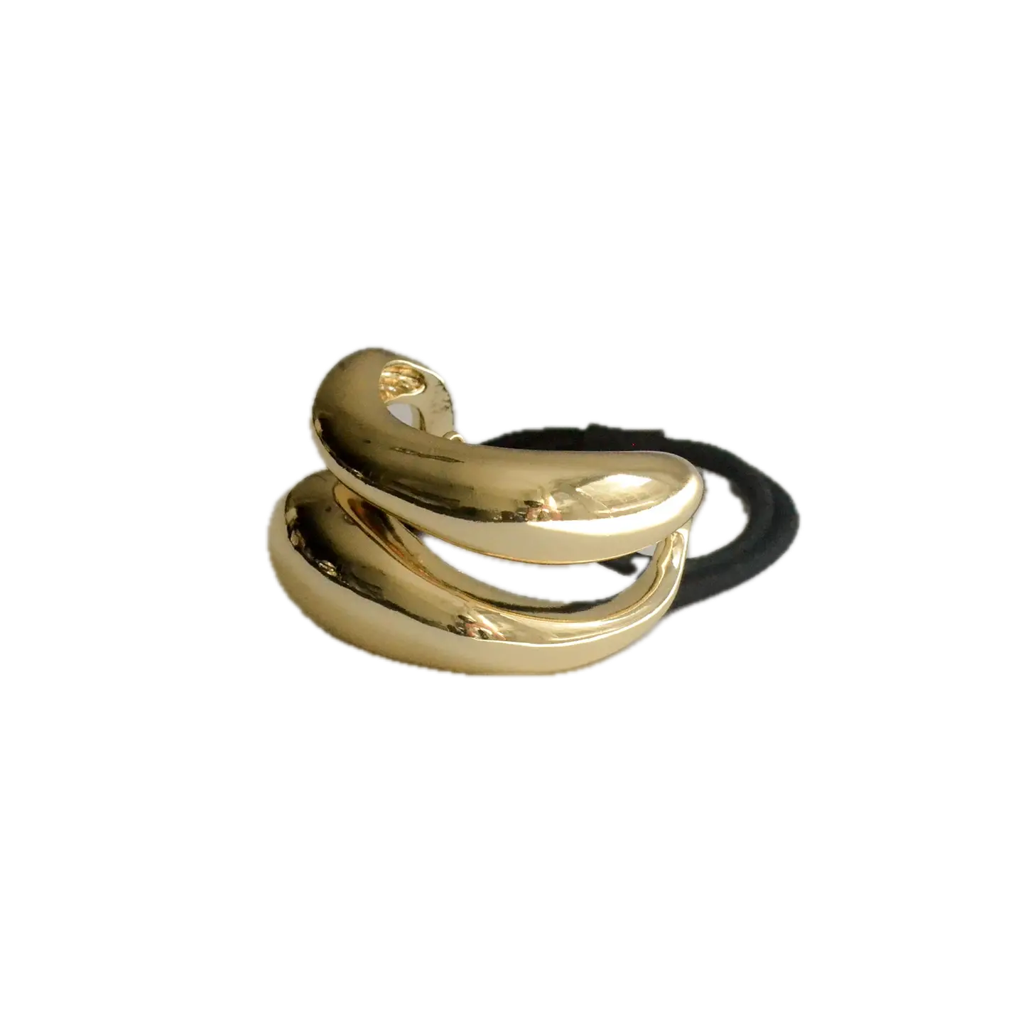 Wide Sculptured Metal Ponytail Hair Tie