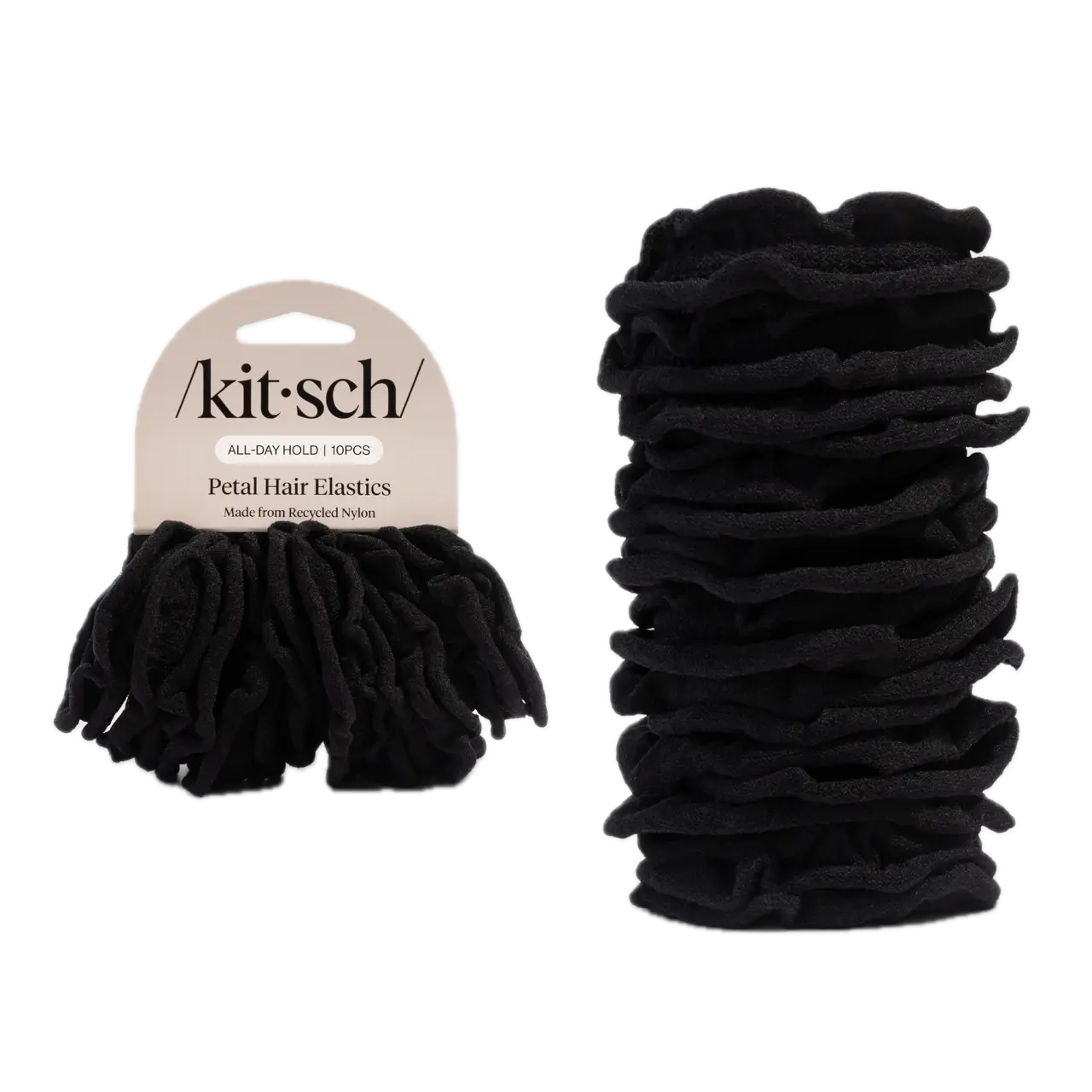 Recycled Fabric Petal Hair Elastics 10pc Set