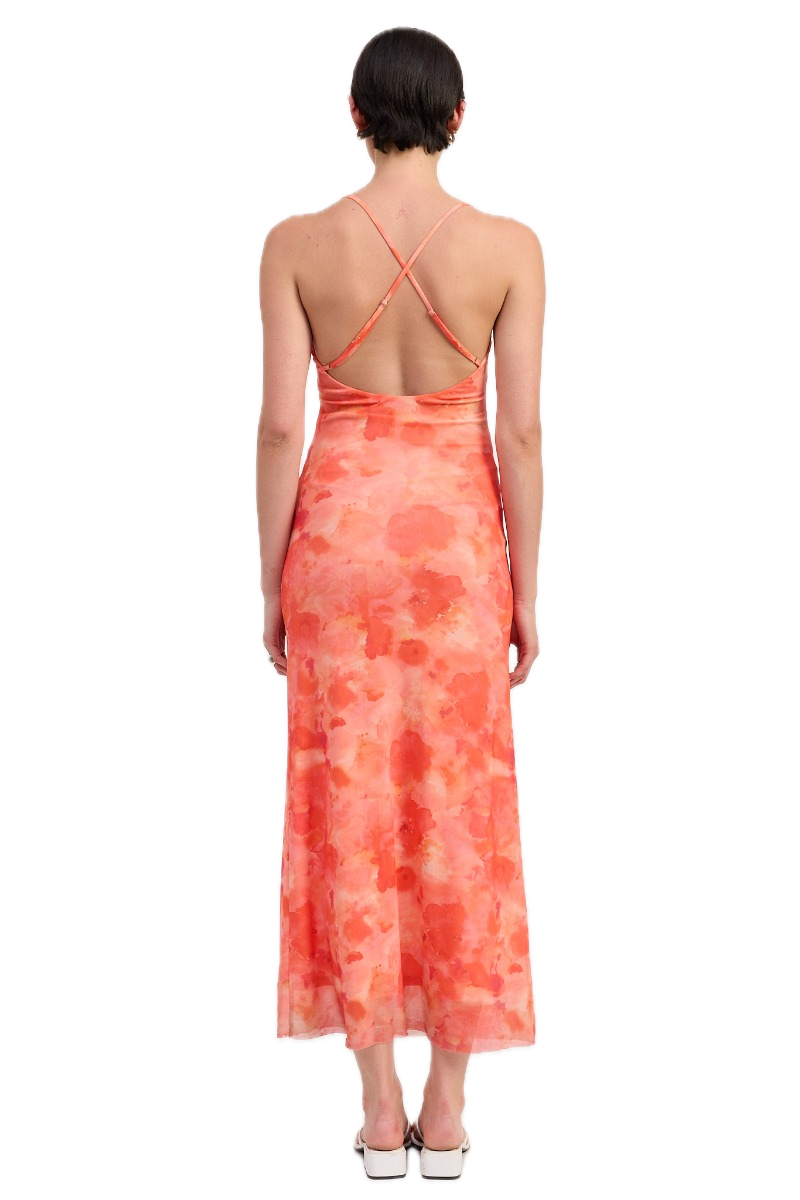 Floral Mesh Maxi Dress